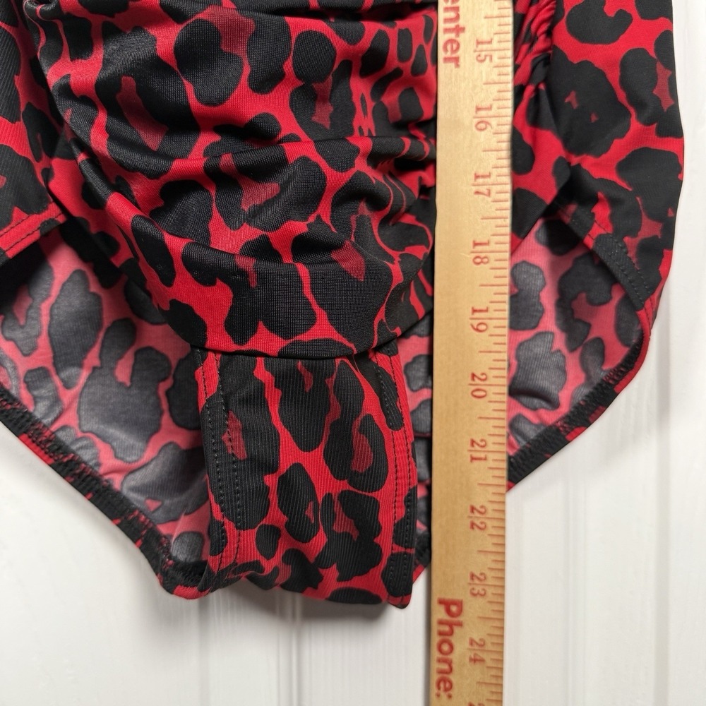 Miraclesuit One Piece Red Leopard Print Slimming Ruching Made in USA - Picture 16 of 16